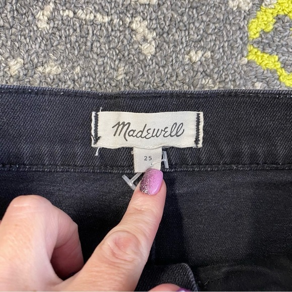 Madewell Black Denim Step-Hem Jean Skirt in Washed Black Size 25 EUC - Picture 9 of 10